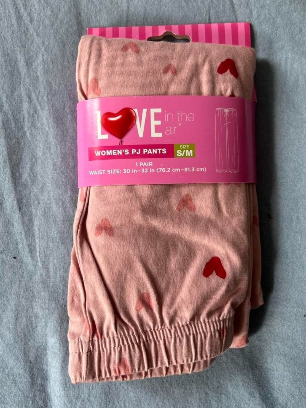 Light Pink Valentines Themed Cotton Pajama Pants sz S/M